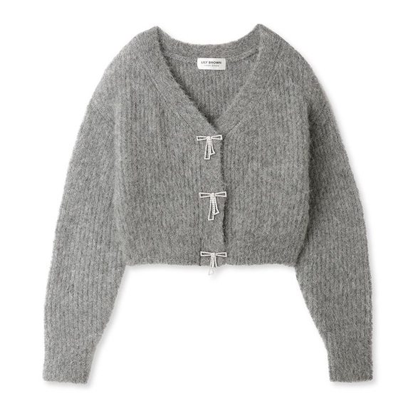 Lily Brown Crystal ribbon bling bling cardigan - Picture 7 of 7